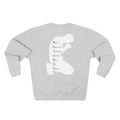 Heights Christian White Letters & Image Crewneck