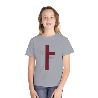 Youth Adult T-Town Christian Marron Letters & Cross