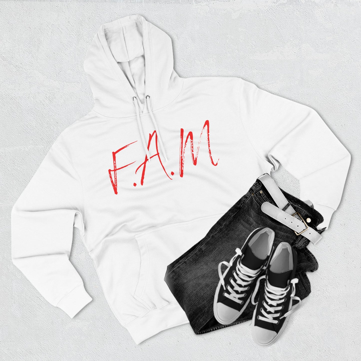 Fam Hoodie Red Words