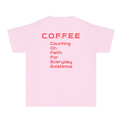 Youth Adult Coffee Christian Red Words Only