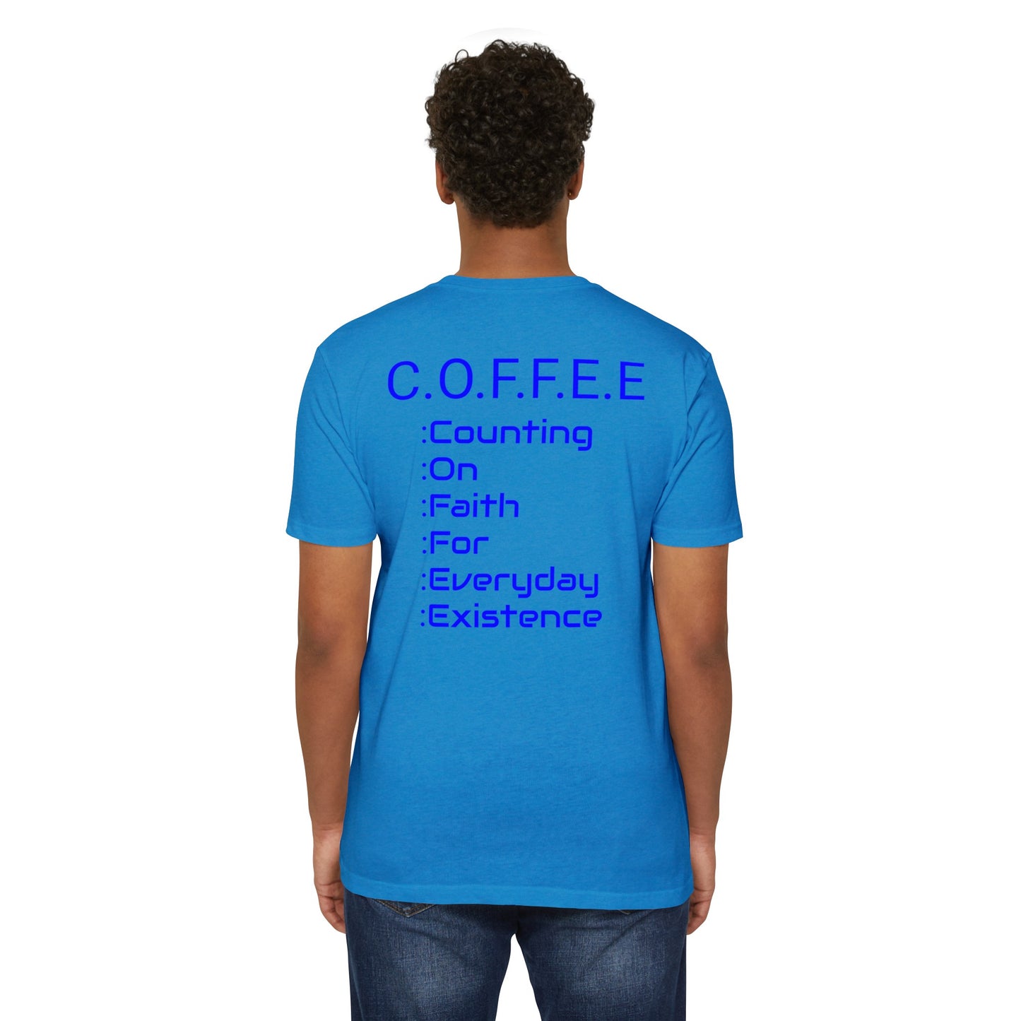 Adult Coffee Christian Blue Words Only Blended