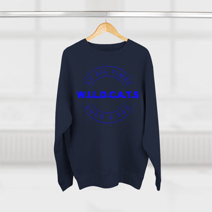 Wildcats Christian Blue Letters & Picture Crewneck