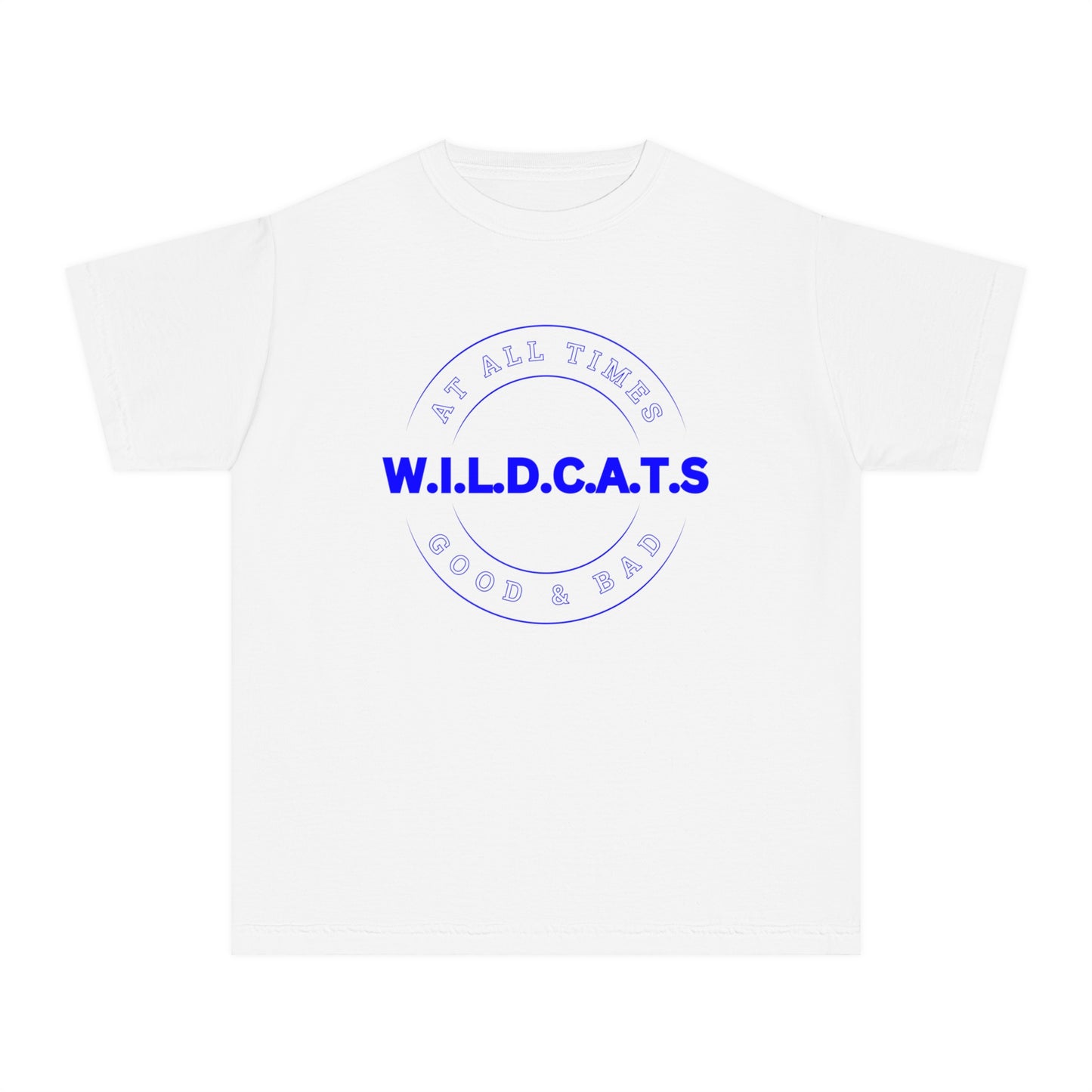 Youth Wildcats Christian Blue Letters & Picture