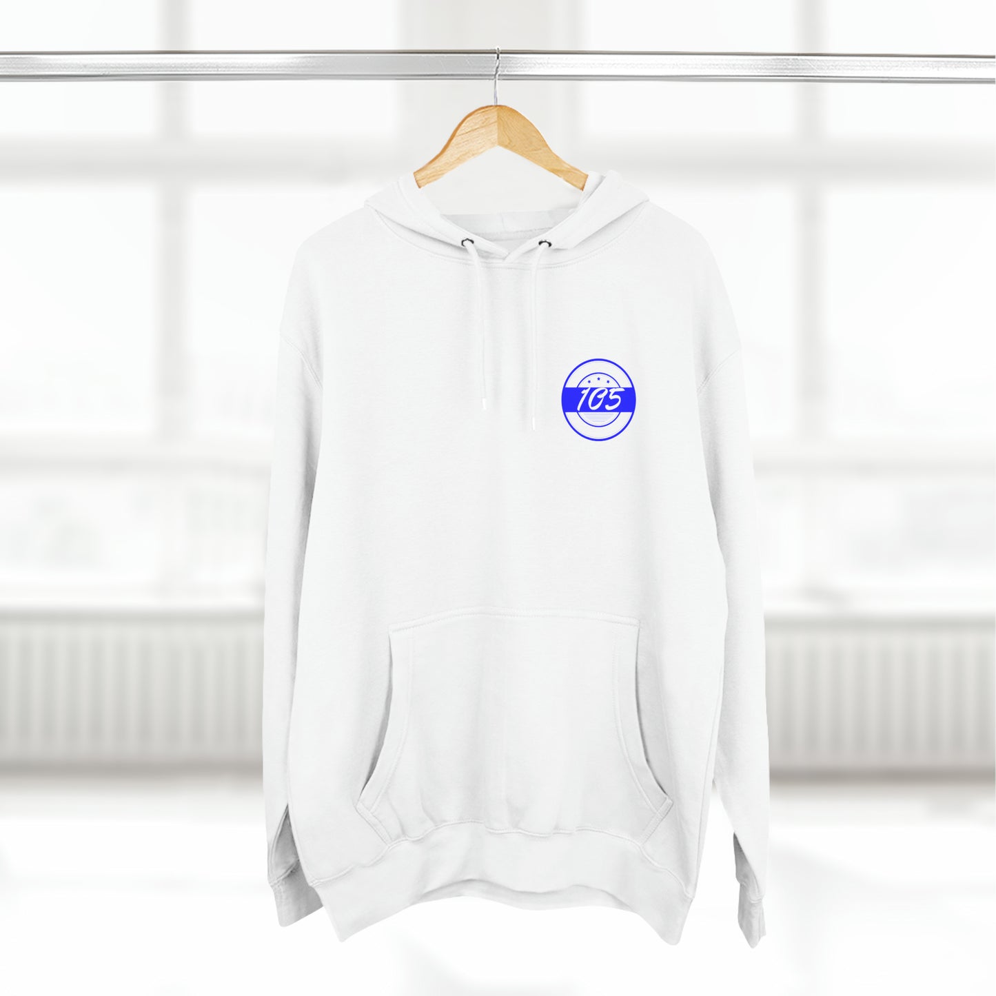 Adult 105 Christian Blue and White Letters Hoodie