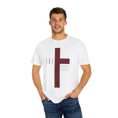 Adult T-Town Christian Marron Letters & Cross