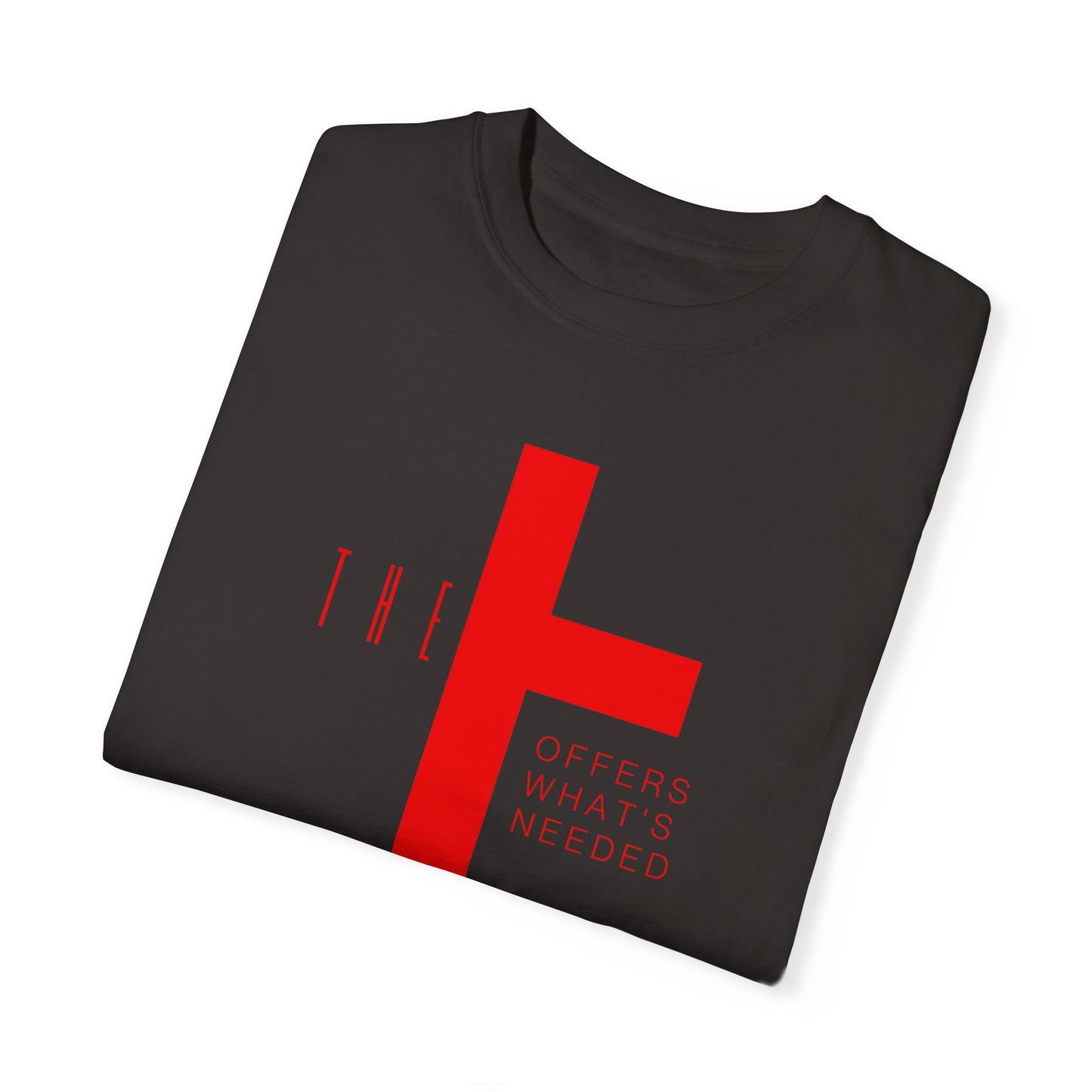 Adult T-Town Christian Red Letters & Cross