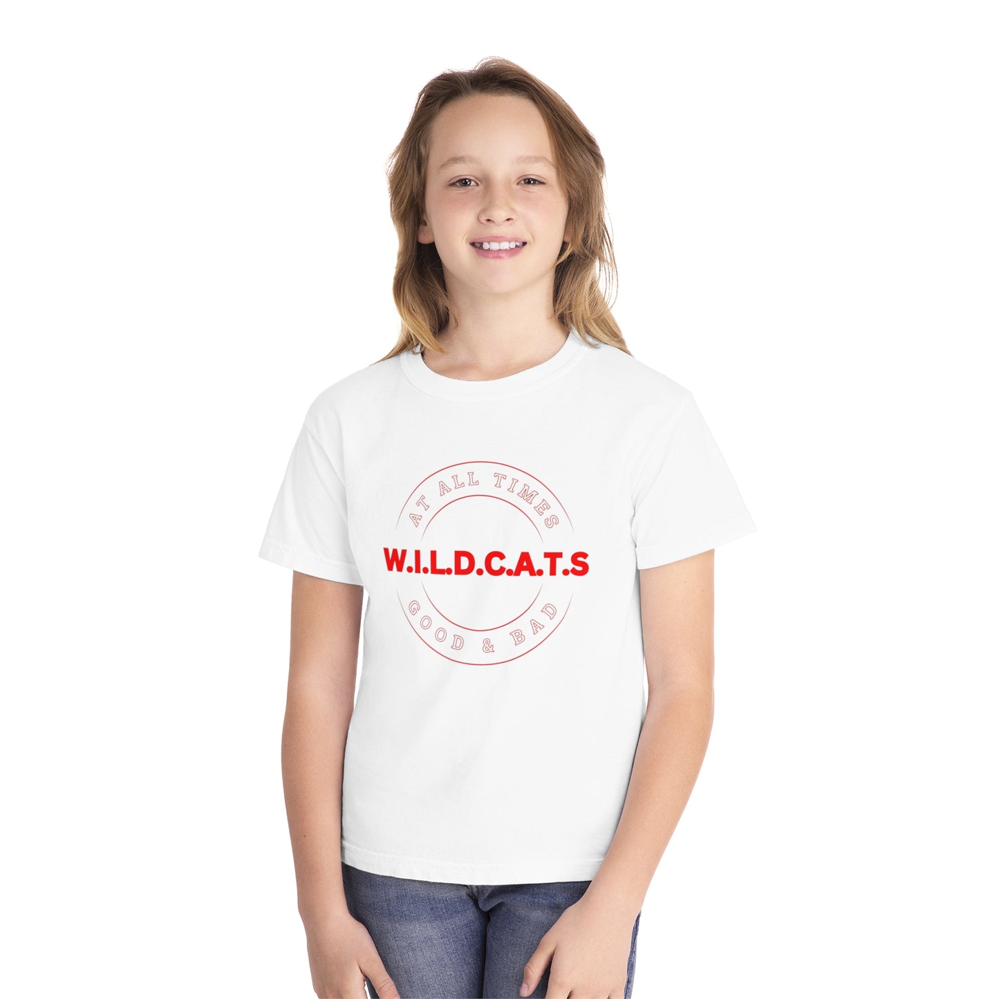 Youth Wildcats Christian Red Letters & Picture