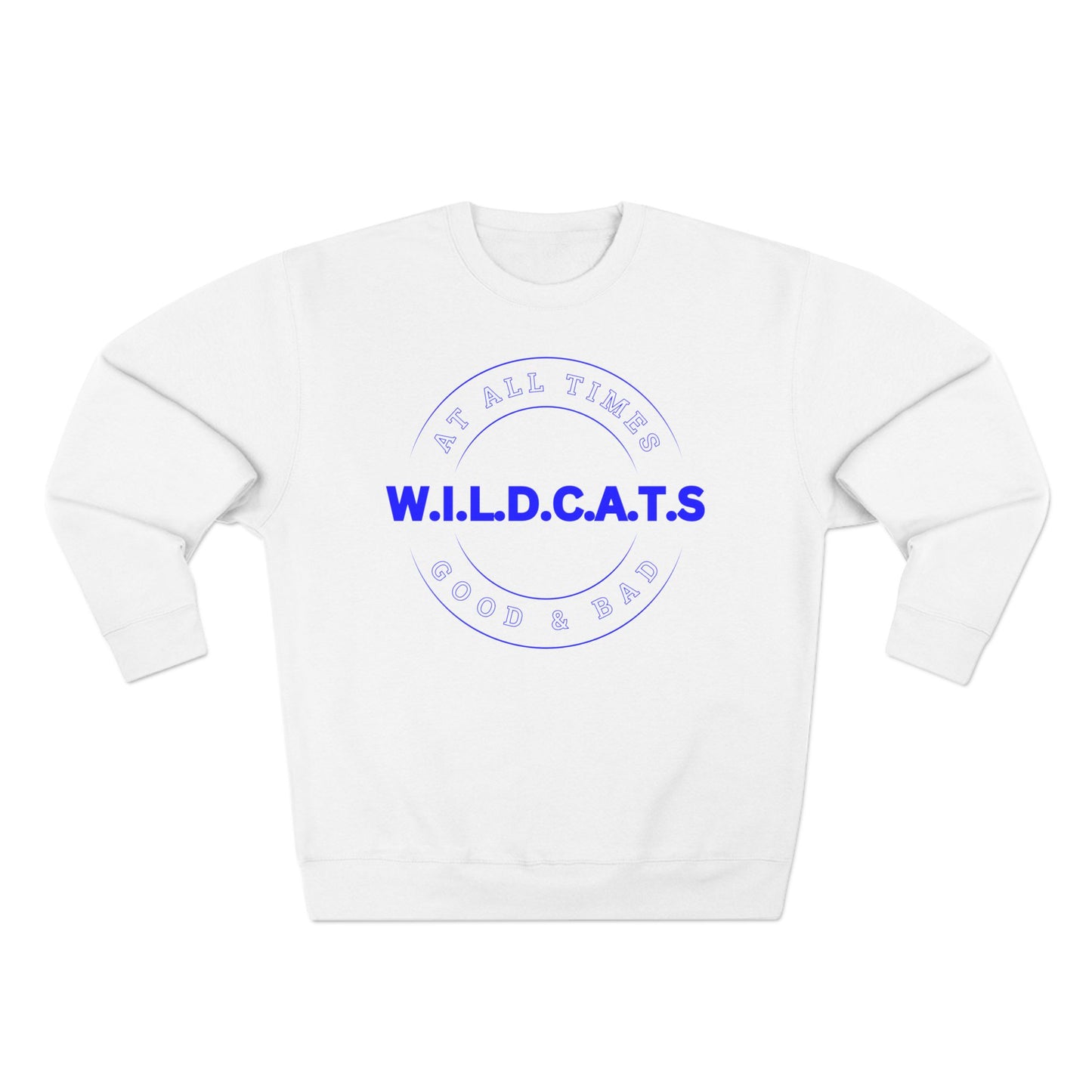 Wildcats Christian Blue Letters & Picture Crewneck