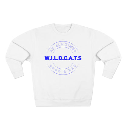 Wildcats Christian Blue Letters & Picture Crewneck