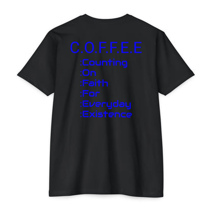 Adult Coffee Christian Blue Words Only Blended