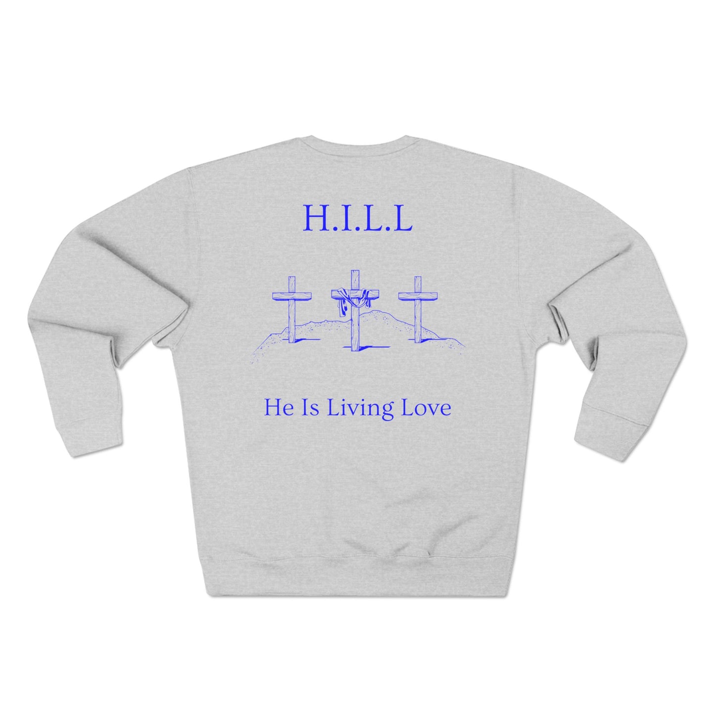 Hill Christian Blue Words Crewneck