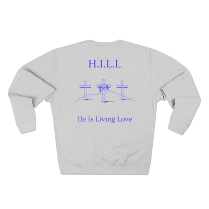 Hill Christian Blue Words Crewneck