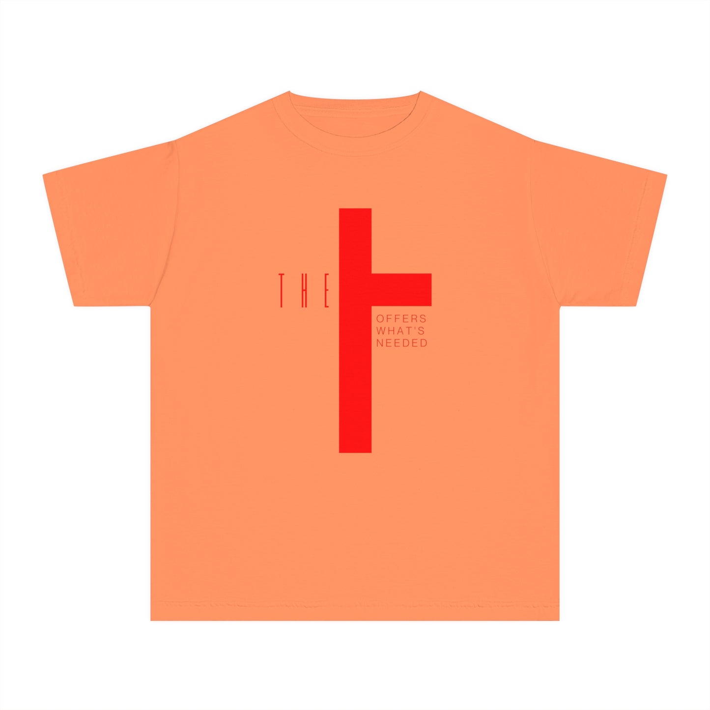 Youth T-Town Christian Red Letters & Cross