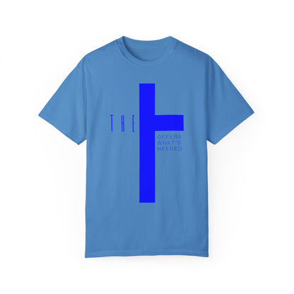 Adult T-Town Christian Blue Letters & Cross