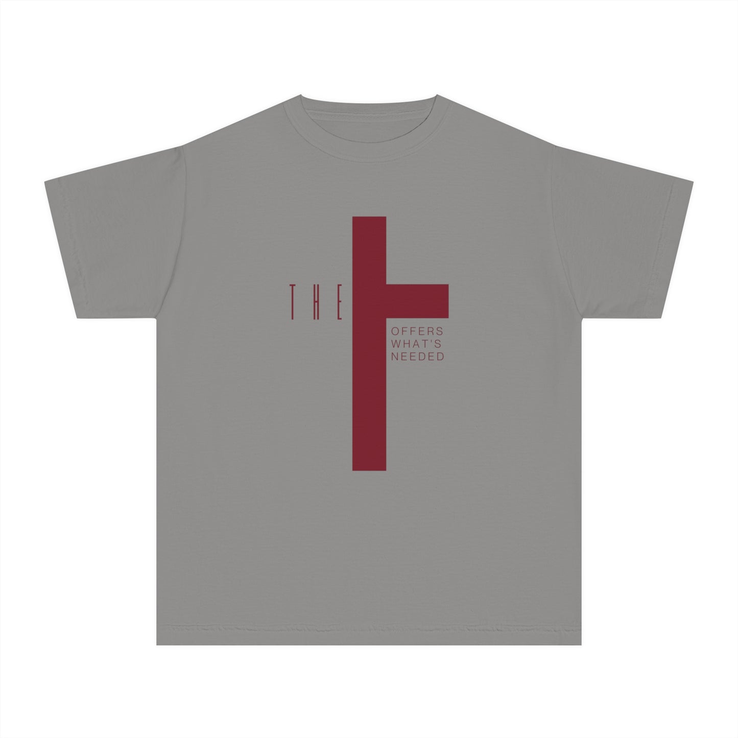 Youth Adult T-Town Christian Marron Letters & Cross