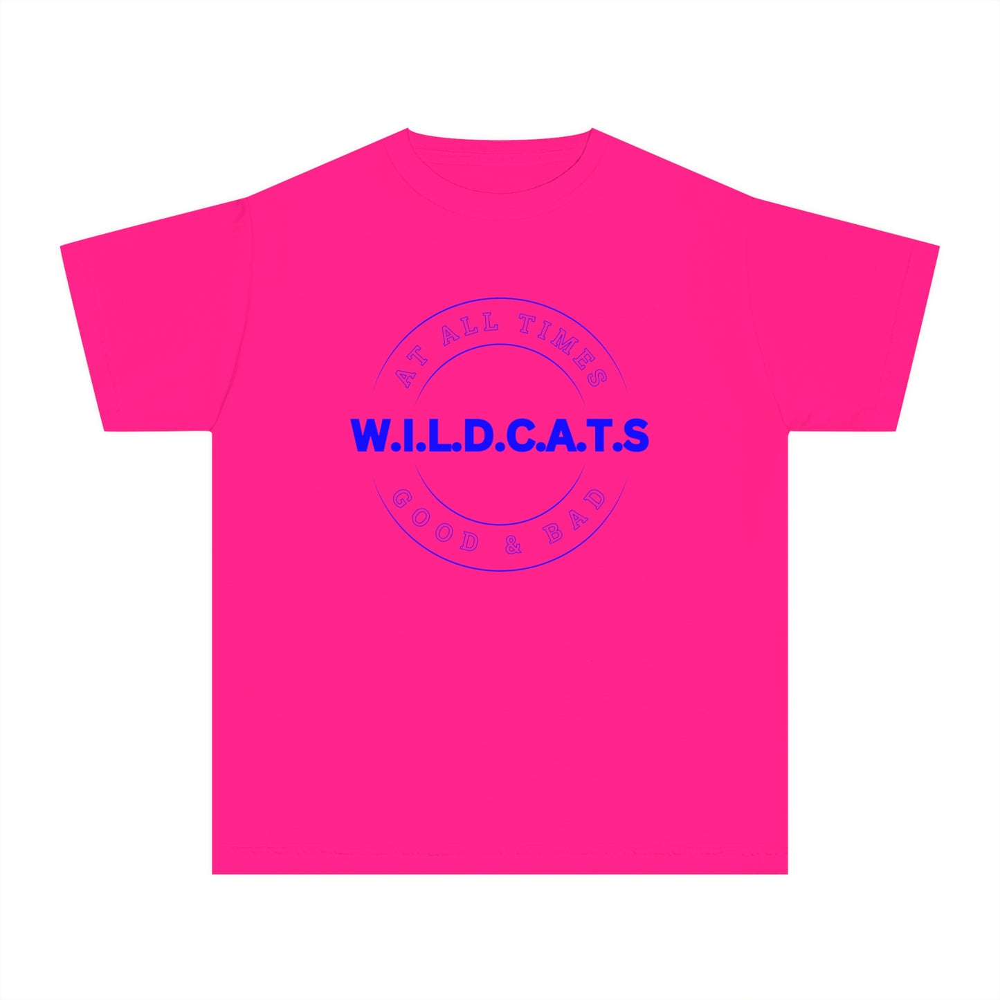 Youth Wildcats Christian Blue Letters & Picture