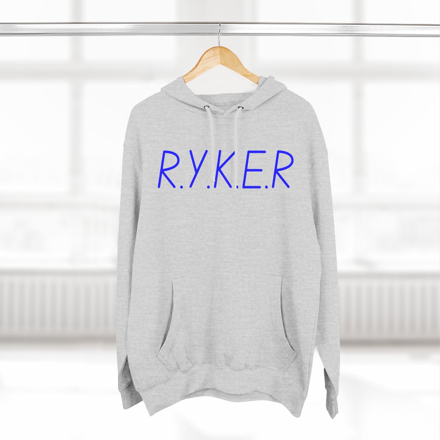 RYKER Christian Blue Letters Blended Hoodie