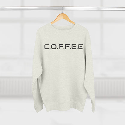 Adult Coffee Christian Black Words Only Crewneck