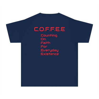 Youth Adult Coffee Christian Red Words Only