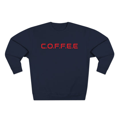 Adult Coffee Christian Red Words Only Crewneck