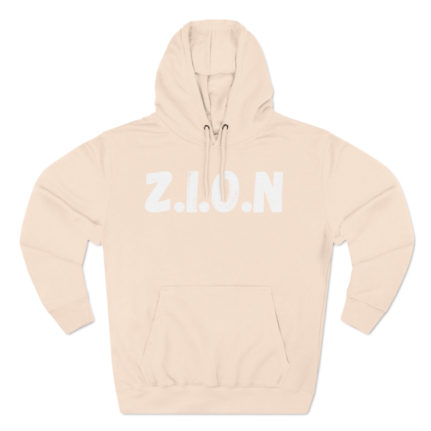 Zion Hoodie White Words & Image