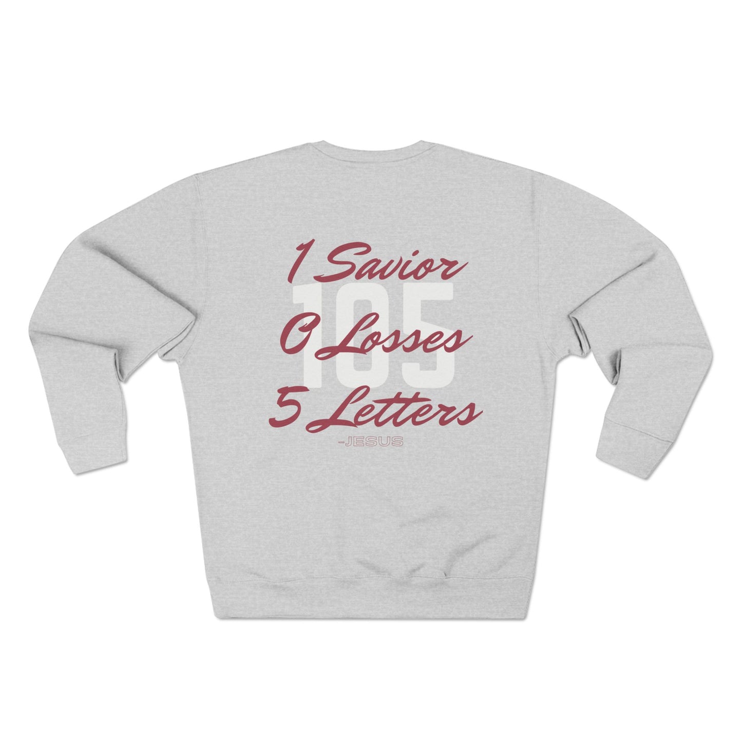 Adult 105 Christian Marron and White Letters Crewneck