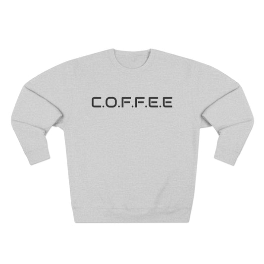 Adult Coffee Christian Black Words Only Crewneck