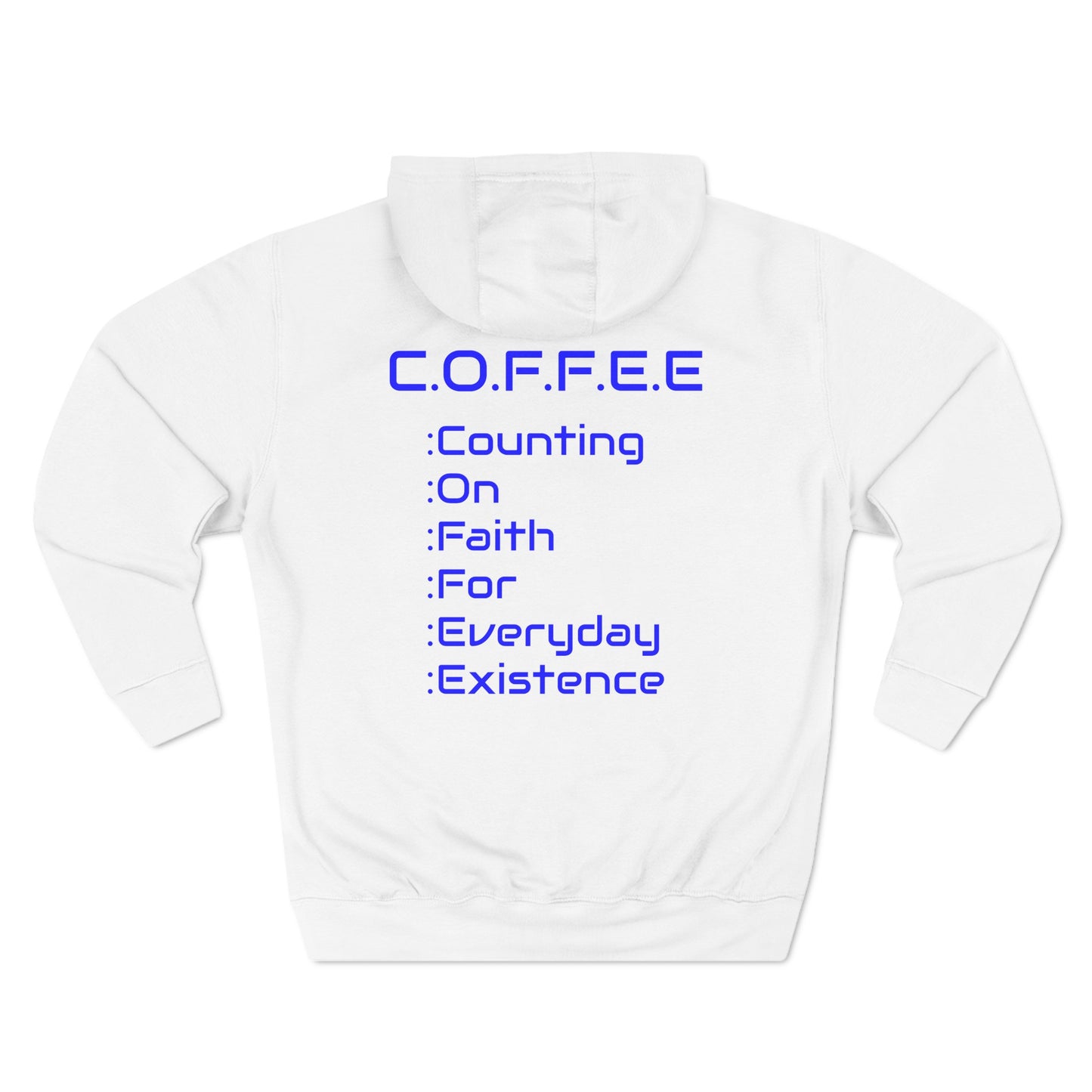 Adult Coffee Christian Blue Words Only Hoodie