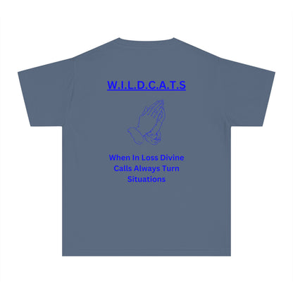 Youth Wildcats Christian Blue Letters & Picture