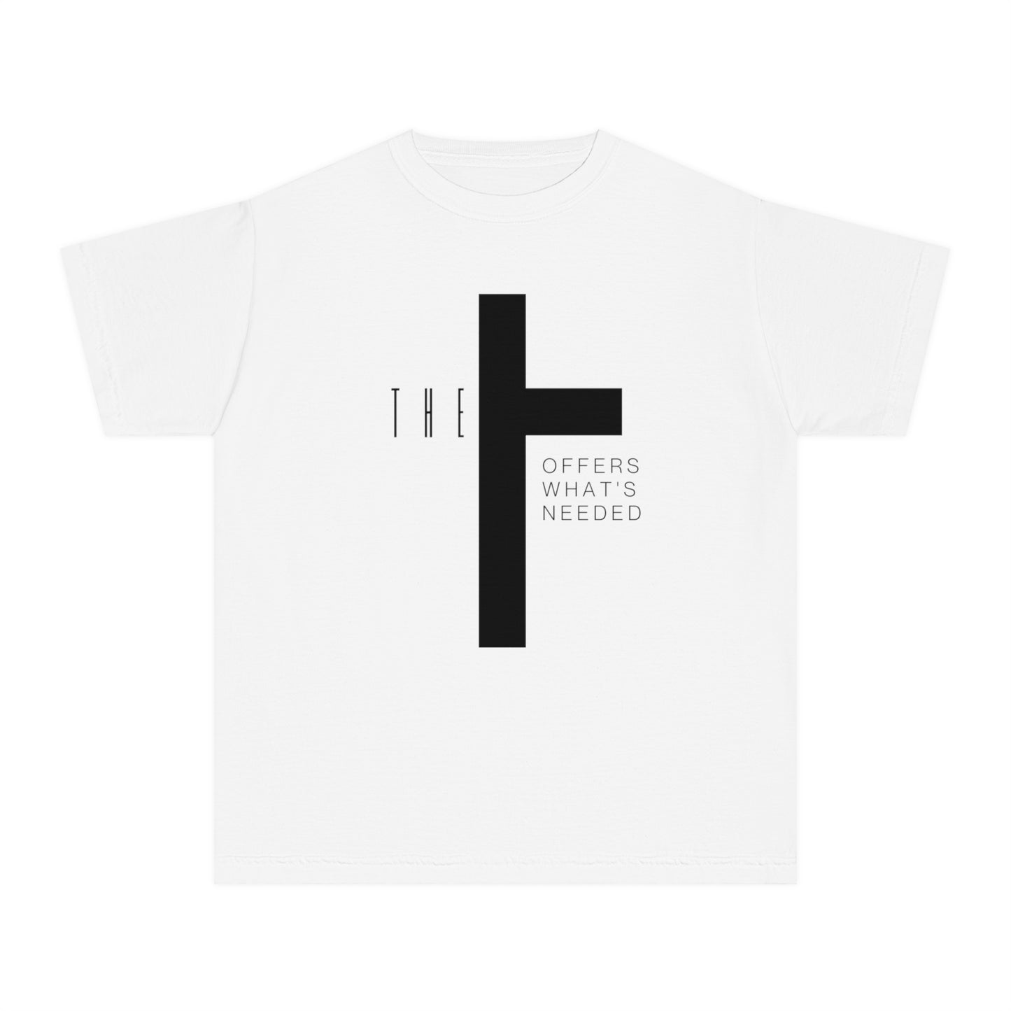 Youth T-Town Christian Black Letters & Cross