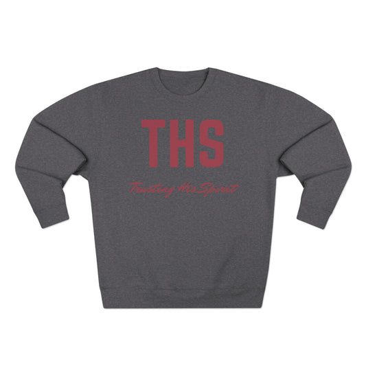 Adult THS Christian Marron Letters Crewneck