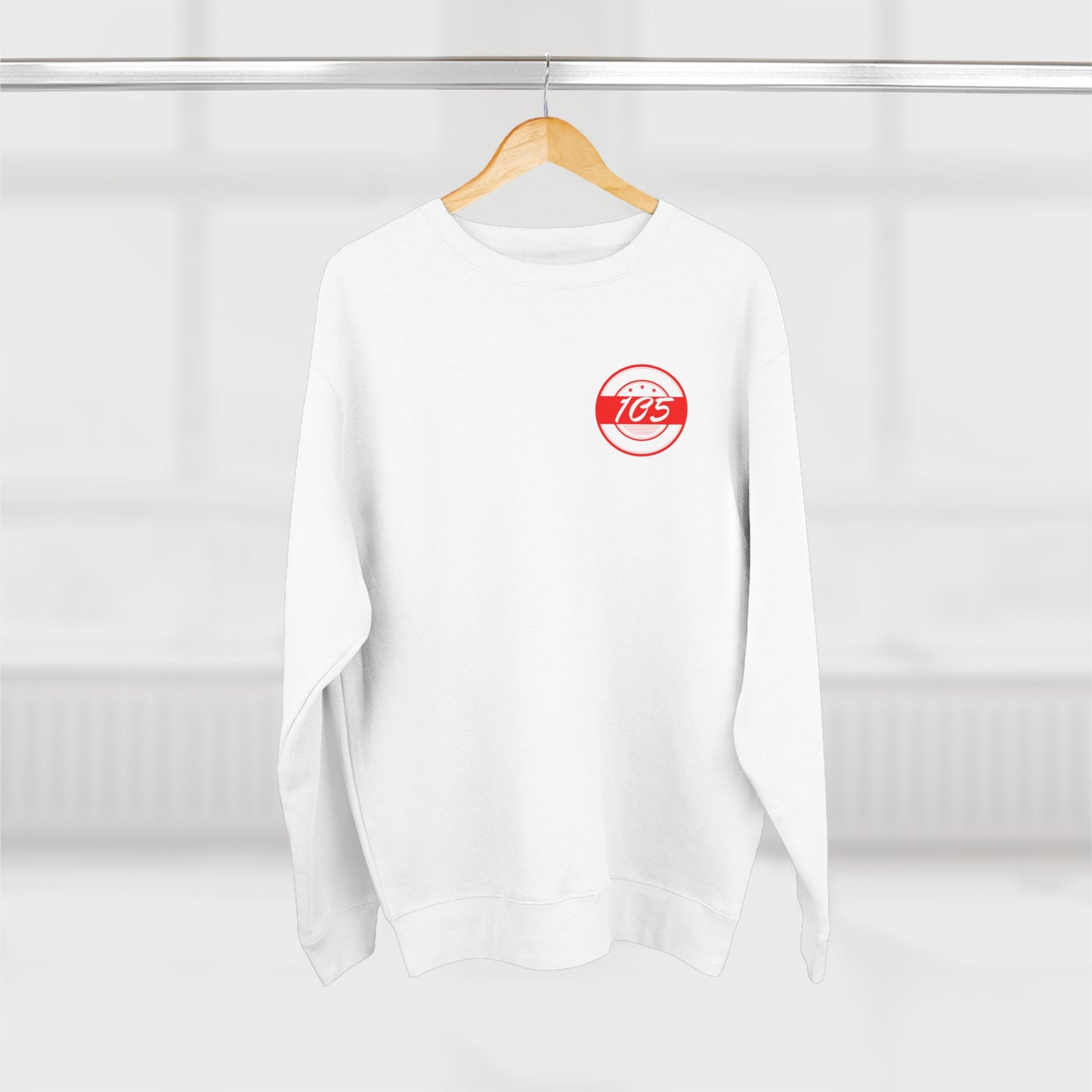 Adult 105 Christian Red and White Letters Crewneck