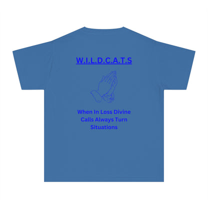 Youth Wildcats Christian Blue Letters & Picture