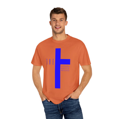 Adult T-Town Christian Blue Letters & Cross