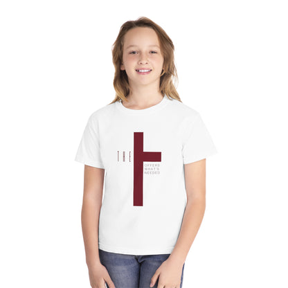 Youth Adult T-Town Christian Marron Letters & Cross