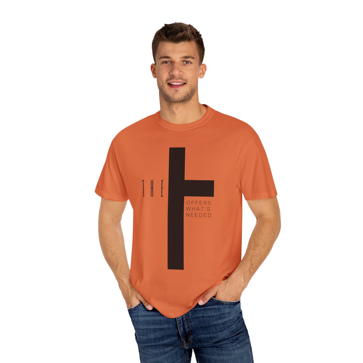 Adult T-Town Christian Black Letters & Cross