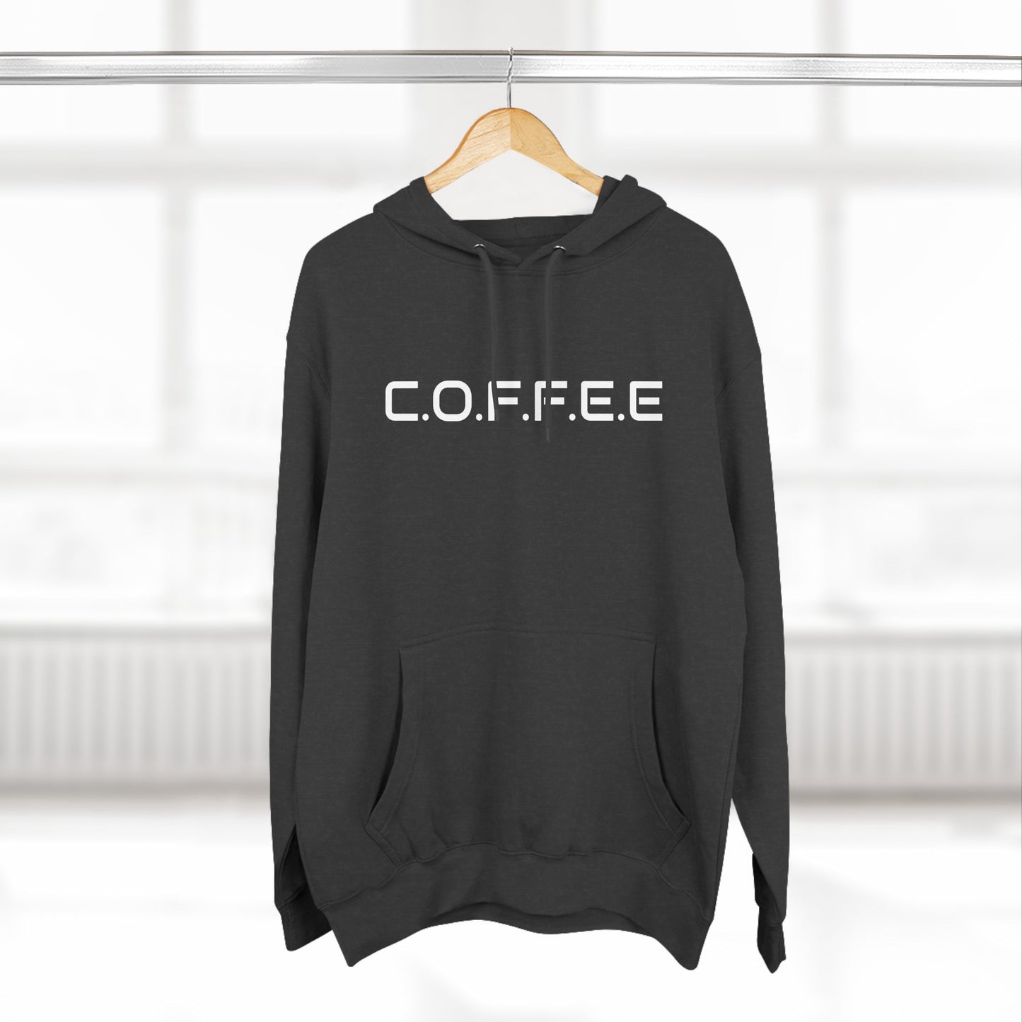 Adult Coffee Christian White Words Only Hoodie