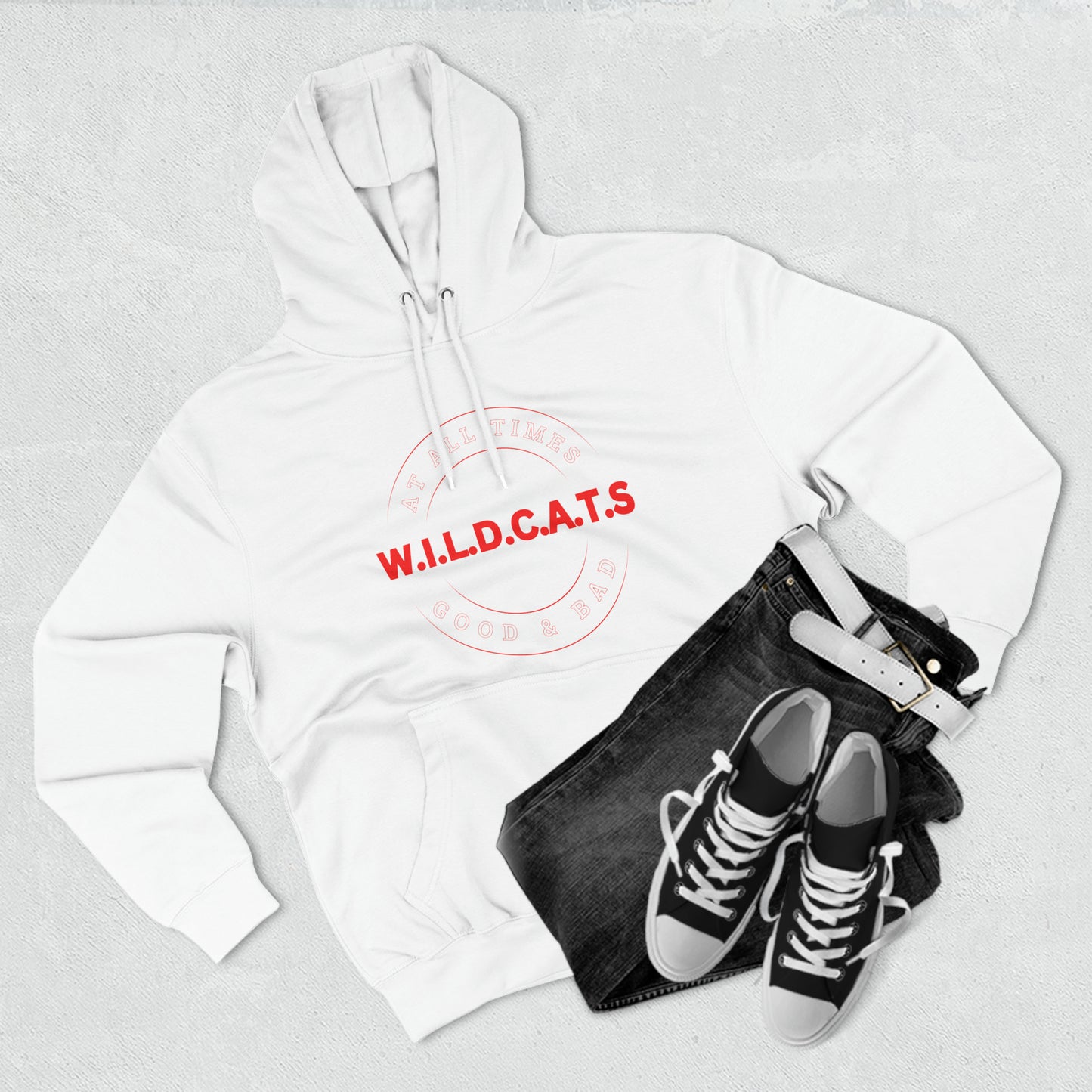 Wildcats Christian Red Letters & Picture Hoodie