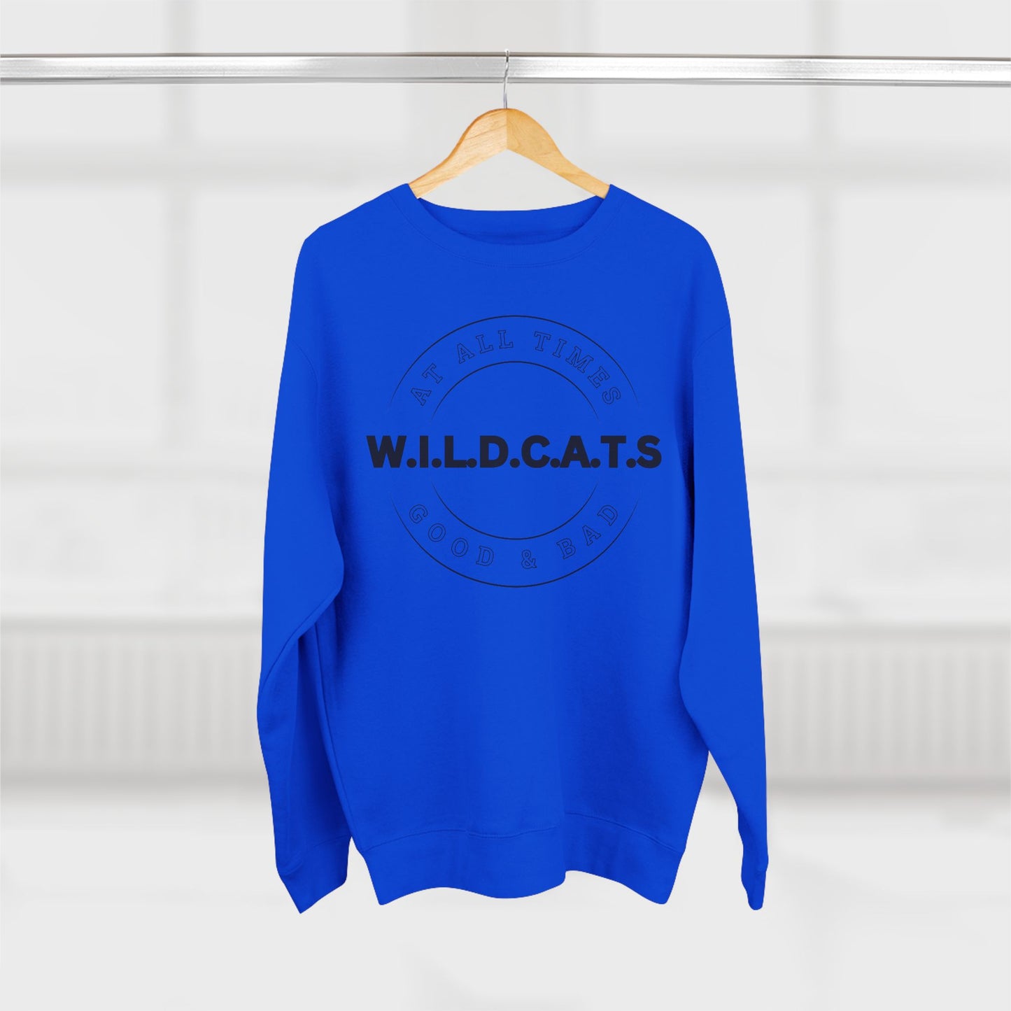 Wildcats Christian Black Letters & Picture Crewneck