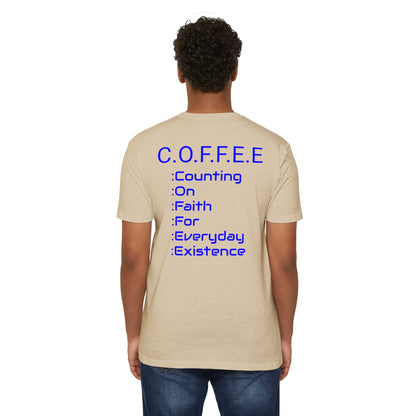 Adult Coffee Christian Blue Words Only Blended