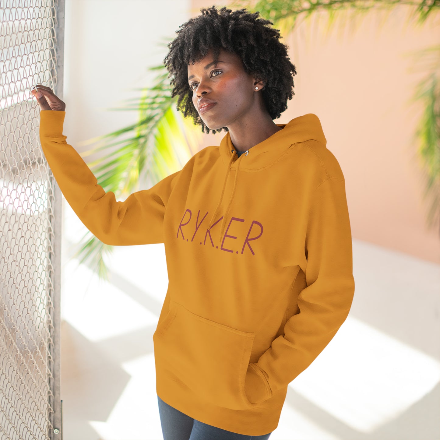 RYKER Christian Marron Letters Hoodie