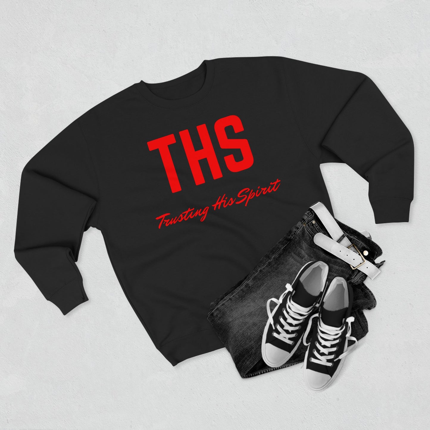 Adult THS Christian Red Letters Crewneck