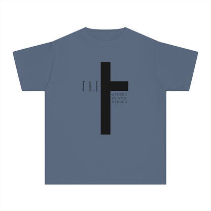 Youth T-Town Christian Black Letters & Cross