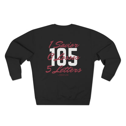 Adult 105 Christian Marron and White Letters Crewneck