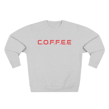 Adult Coffee Christian Red Words Only Crewneck