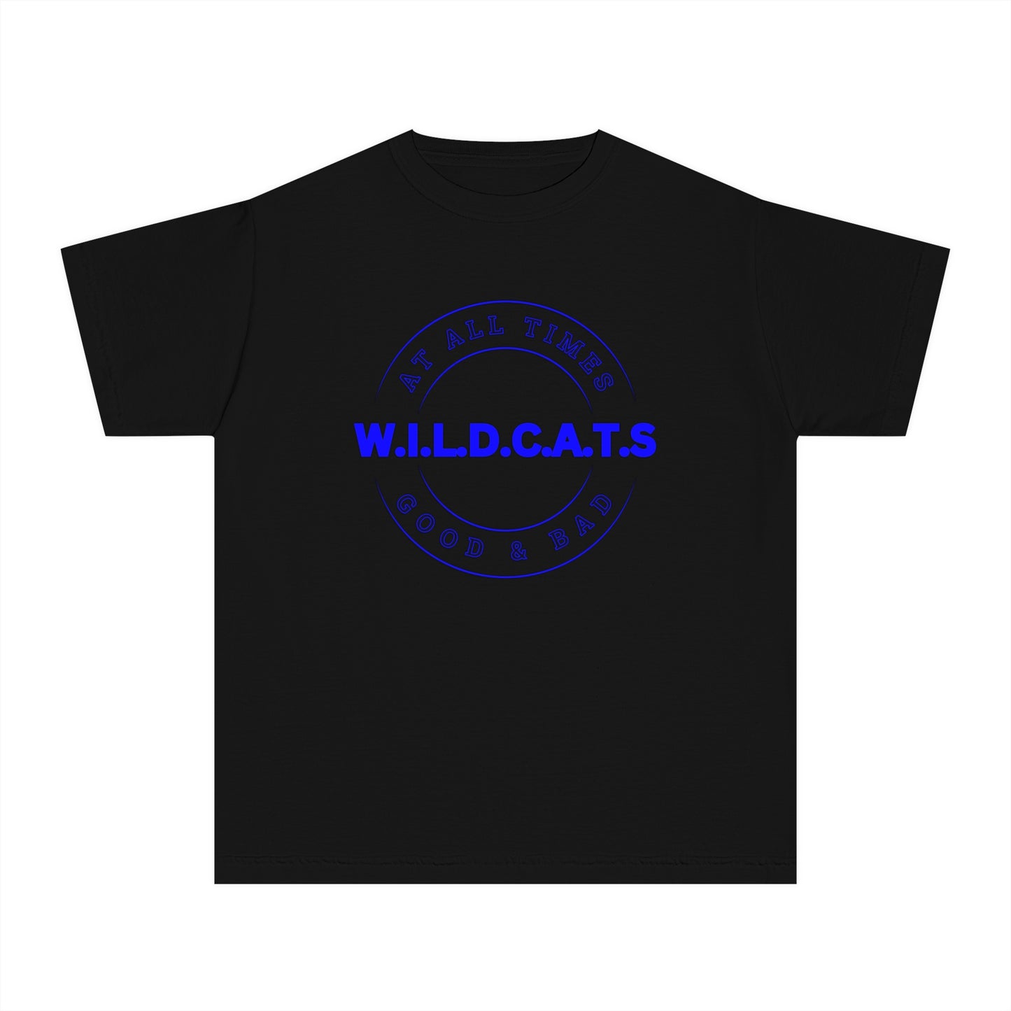 Youth Wildcats Christian Blue Letters & Picture