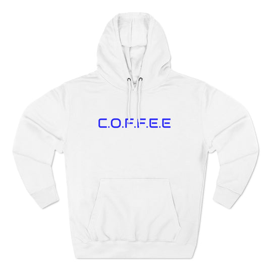 Adult Coffee Christian Blue Words Only Hoodie