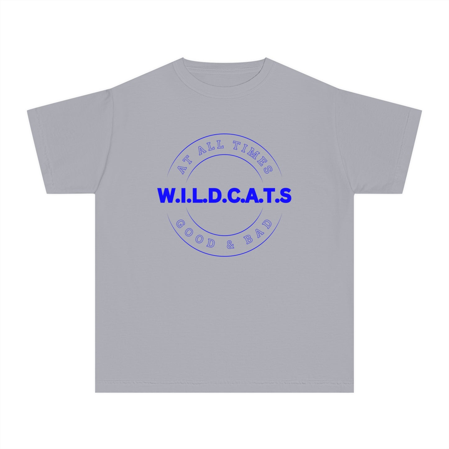 Youth Wildcats Christian Blue Letters & Picture