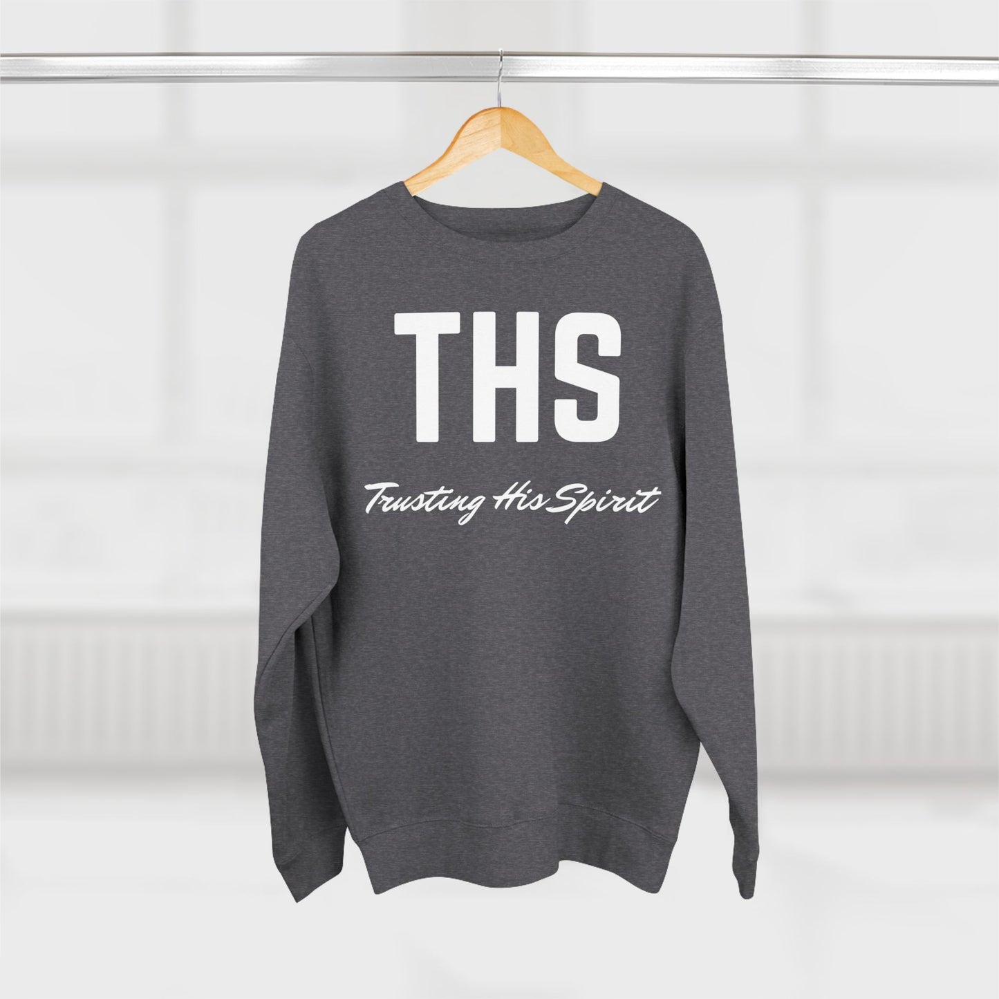 Adult THS Christian White Letters Crewneck