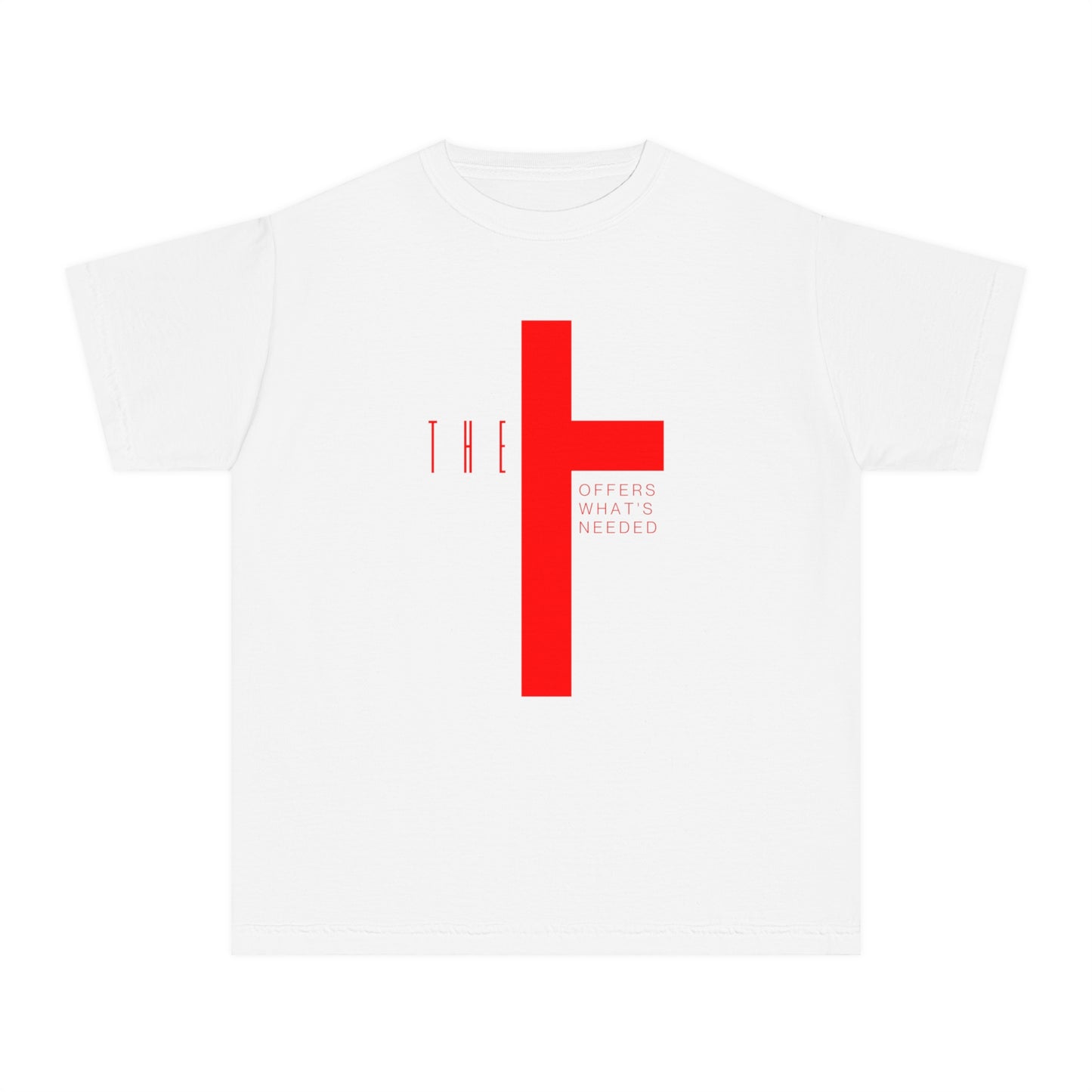 Youth T-Town Christian Red Letters & Cross